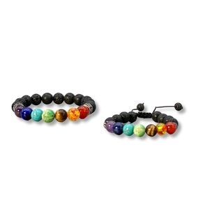 Set of Chakra Crystal Bracelets for Adult & Child